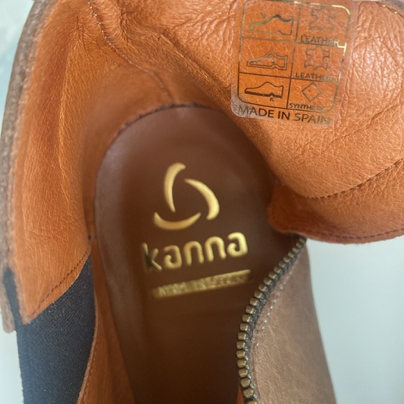 KANNA Brown Leather Ankle Booties Size 7.5 Pointed Toe Spain Fall 2025 Moto Chic - Picture 14 of 16